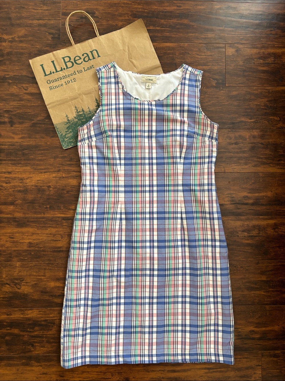 LL Bean Plaid Shift Dress
